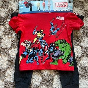 Marvel Red and Black Superhero Kids 5 Pc Set